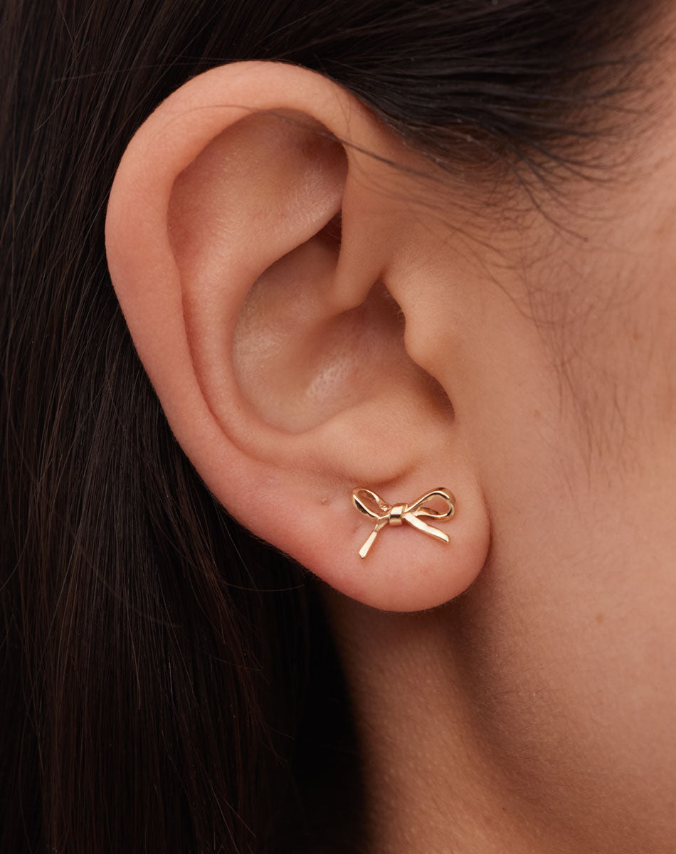 Shop – Bow Stud Earrings Small 9ct Gold Meadowlark Jewellery