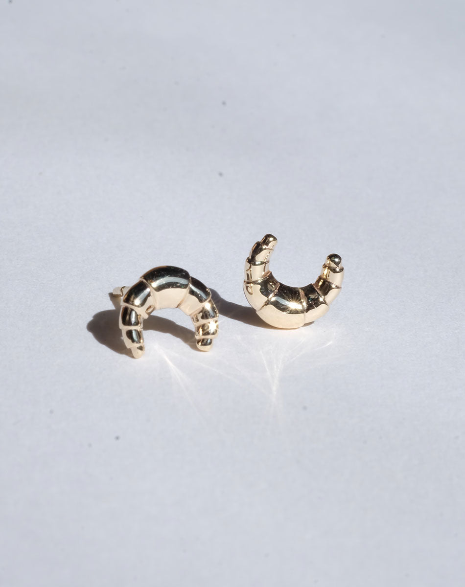 Shop  Croissant Stud Earrings | Gold Plated - Meadowlark Jewellery