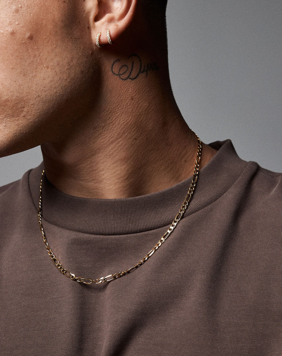 Figaro Wide Chain Necklace | 23k Gold Plated – Meadowlark Jewellery