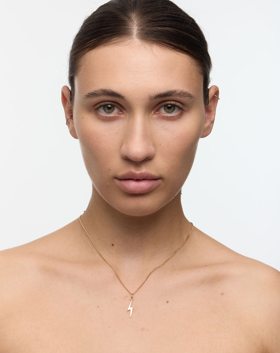 Shop – Nell Lightning Bolt Necklace 9ct Gold Meadowlark Jewellery