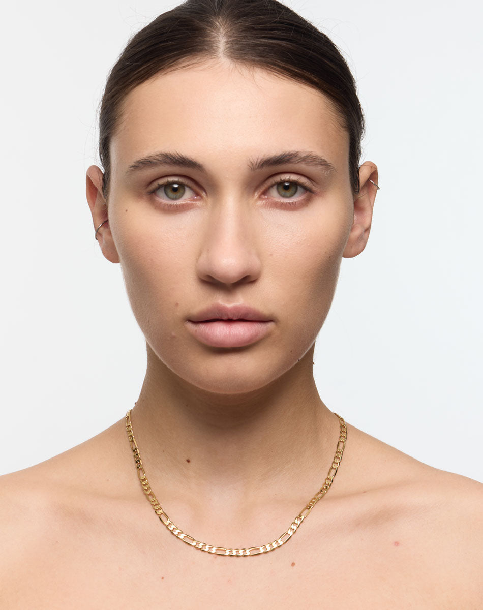 Figaro Wide Chain Necklace | 23k Gold Plated – Meadowlark Jewellery