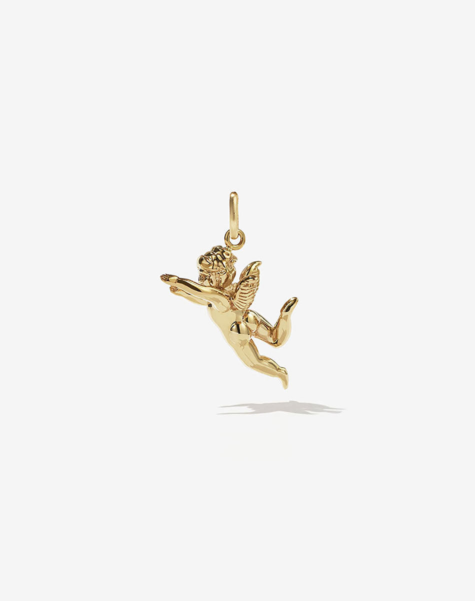 Gold Filled Angel Necklace,angel Wing Necklace,cherub Charm,angel