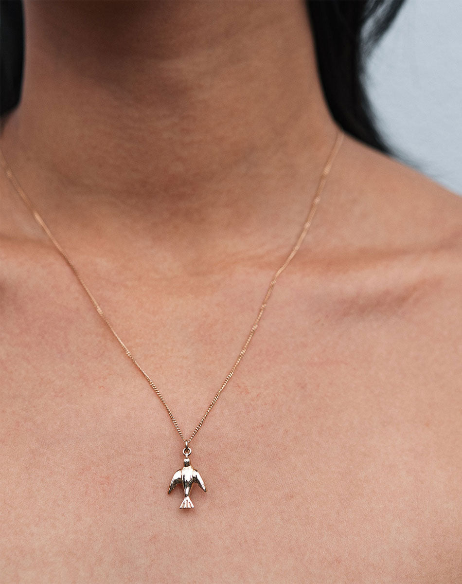 Dove Charm Necklace Sterling Silver Meadowlark Jewellery