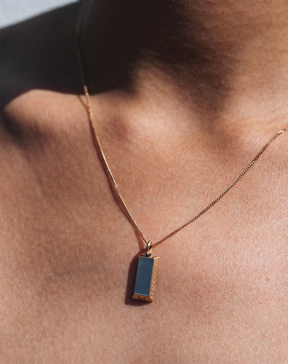 Gold bar sales necklace nz