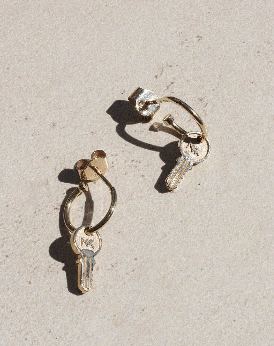 Hoop earring hotsell with key