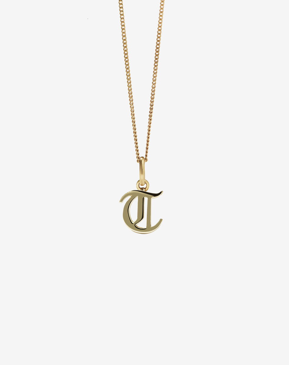 Shop – Mini Letter Charm Necklace Gold Plated Meadowlark Jewellery
