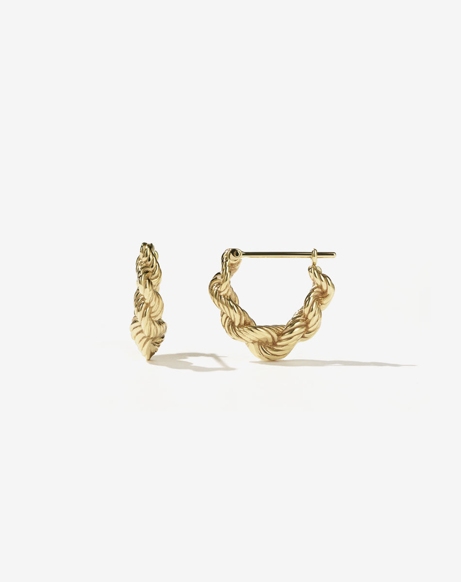 Gold hot sale rope earrings