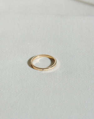 2mm Band with Stone | Sterling Silver
