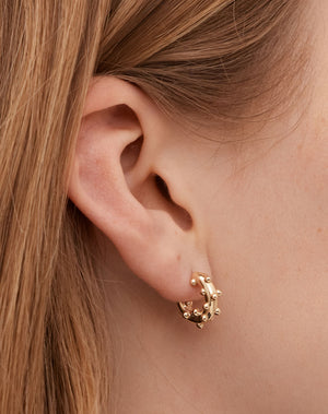 Anemone Hoops Small | 23k Gold Plated