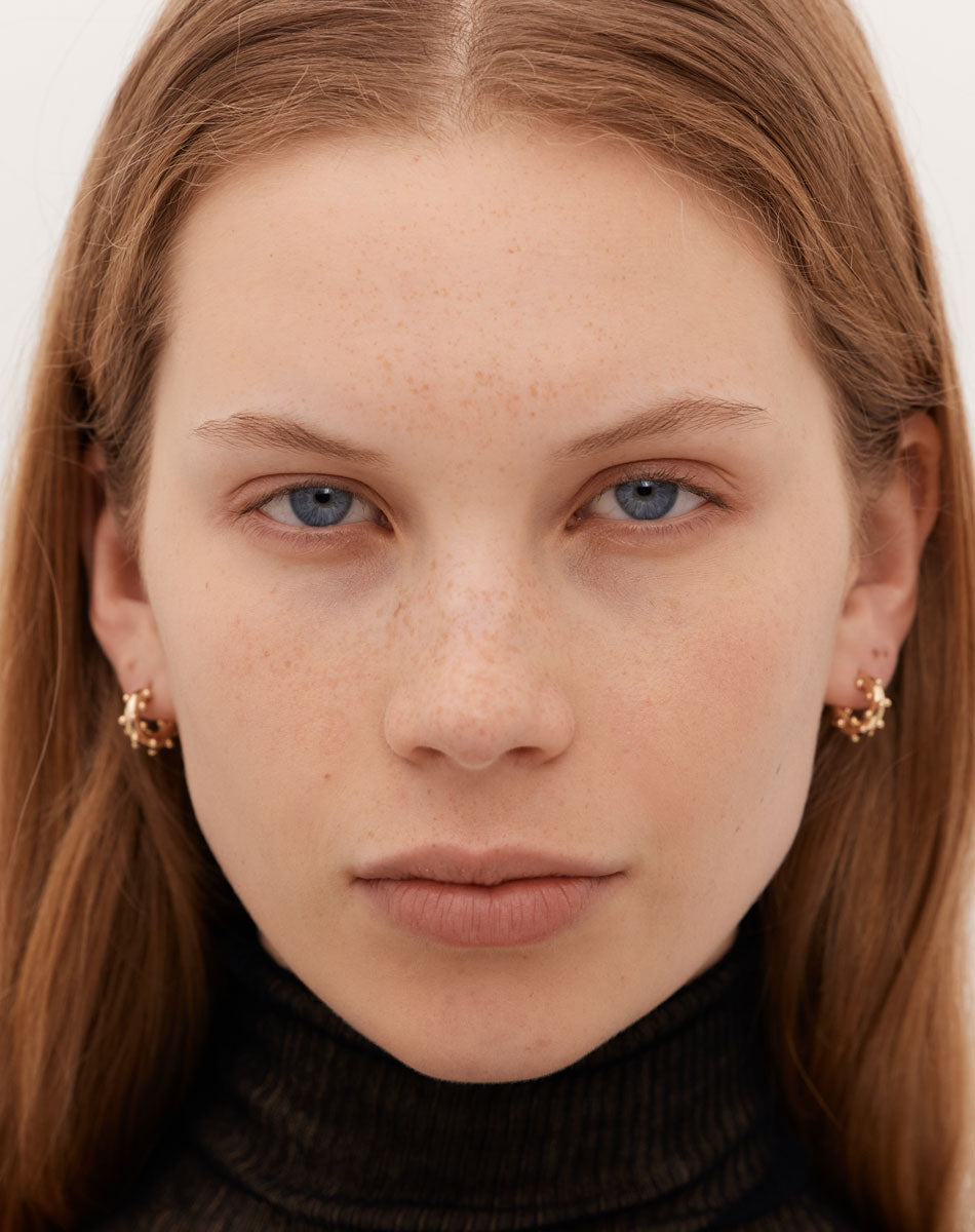 Anemone Hoops Small | 23k Gold Plated