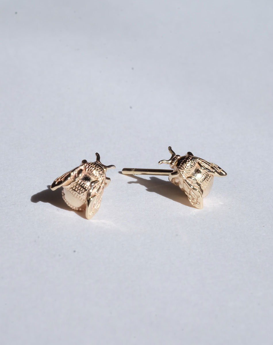Bee Stud Earrings | 9ct Solid Gold