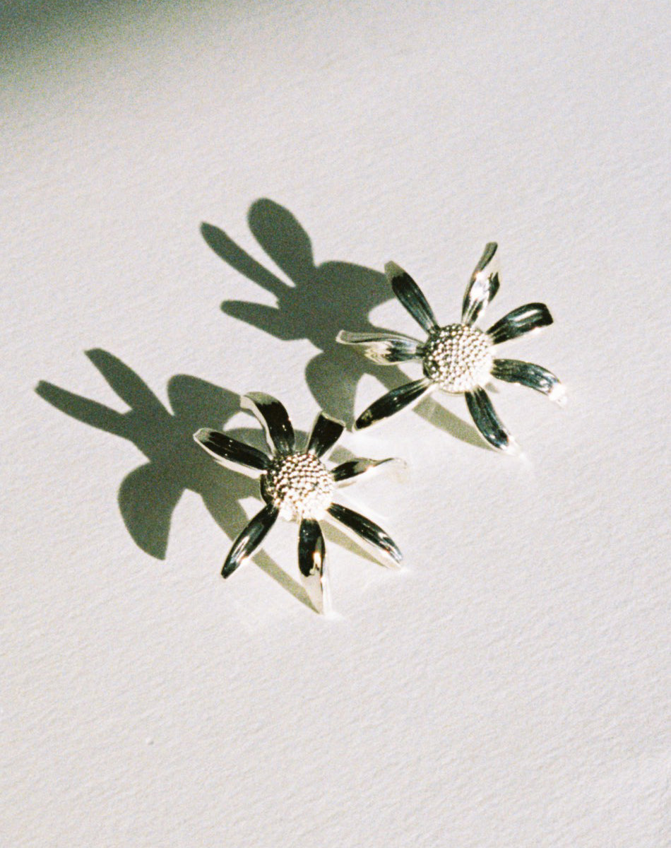 Daisy Earrings Large | Sterling Silver