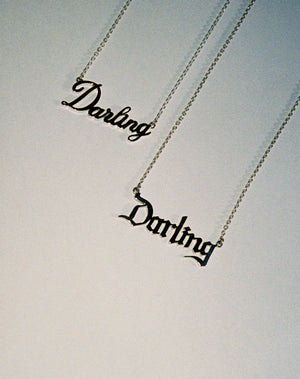 Darling Necklace Cursive | Sterling Silver