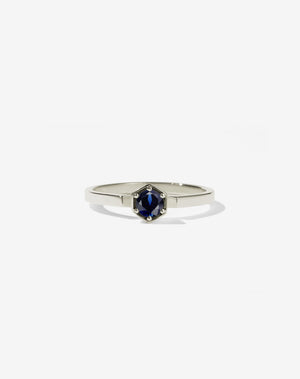 Hexagon Solitaire Ring | 9ct White Gold