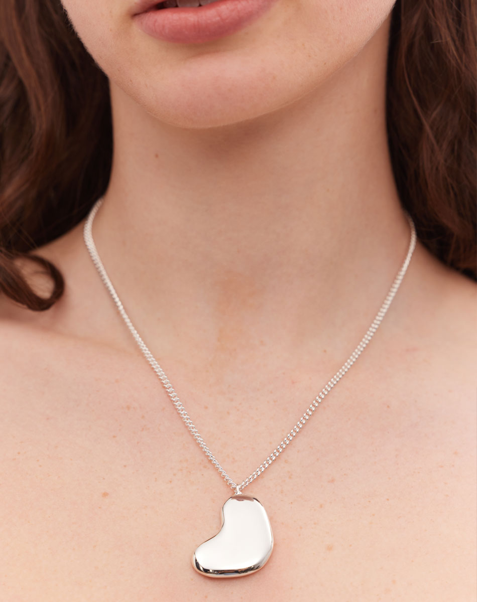 Lava Heart Necklace Large | Sterling Silver