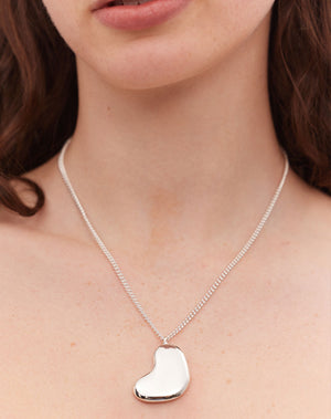 Lava Heart Necklace Large | Sterling Silver
