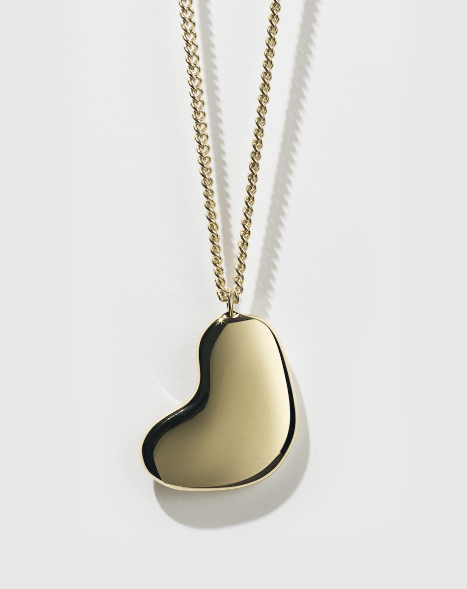 Lava Heart Necklace Large | 23k Gold Plated