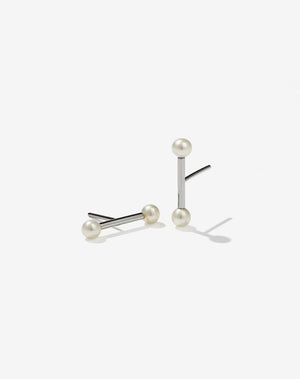 Lunar Barbell Stud Earrings | Sterling Silver