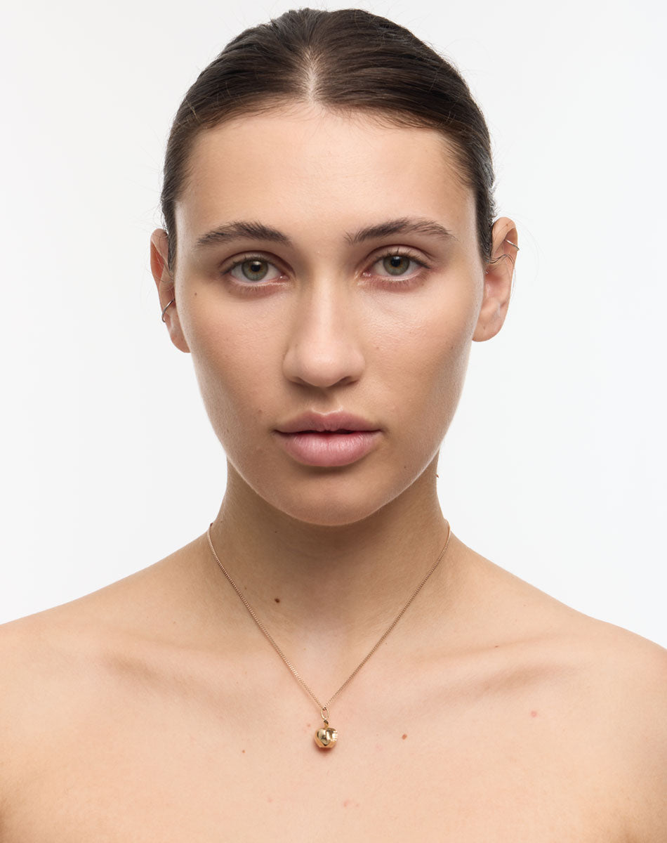 Bitten Apple Charm Necklace | Gold Plated