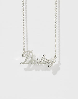 Darling Necklace Cursive | Sterling Silver