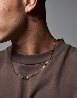 Figaro Wide Chain Necklace | 9ct Yellow Gold