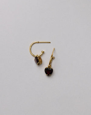 Heart Jewel Signature Hoops | 23k Gold Plated