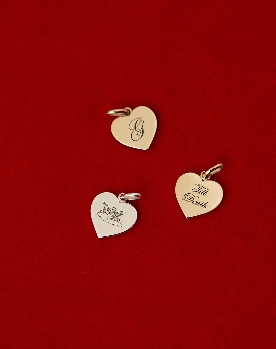 Sweetheart Charm with Till Death Engraving on Fine Chain | Sterling Silver