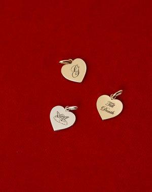 Sweetheart Charm with Till Death Engraving on Fine Chain | Sterling Silver