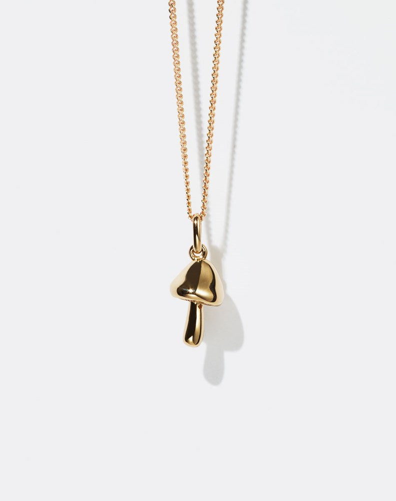 Mushroom Charm Necklace | 9ct Yellow Gold