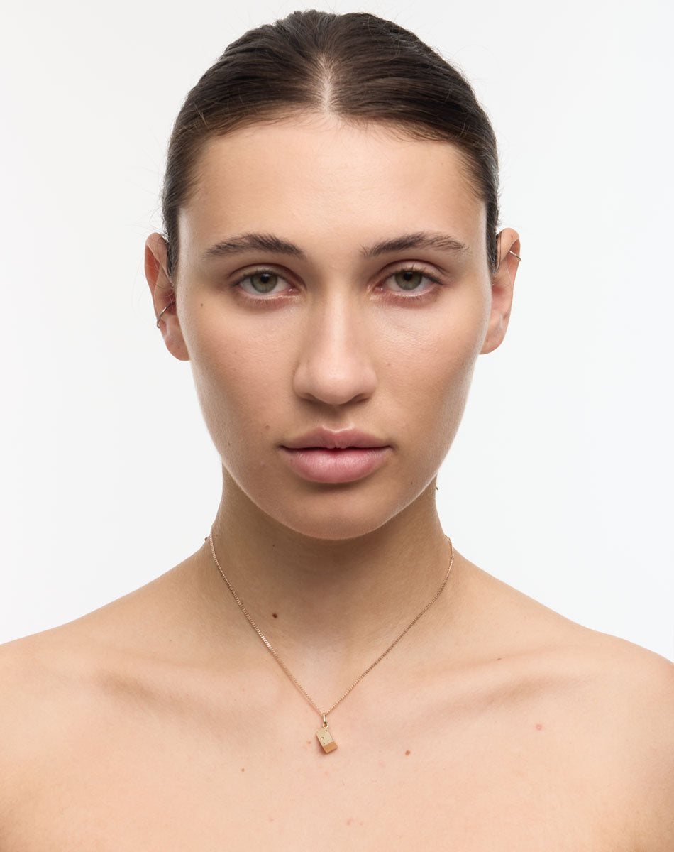 Swiss Cheese Charm Necklace | Gold Plated