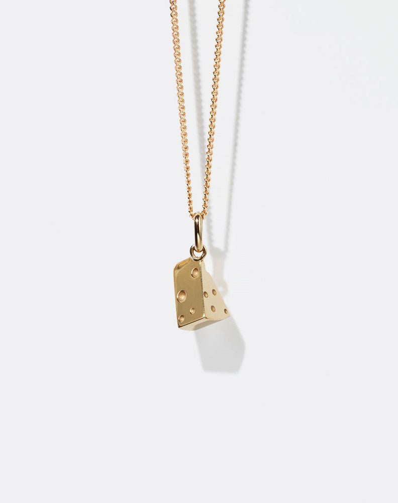 Swiss Cheese Charm Necklace | 9ct Yellow Gold