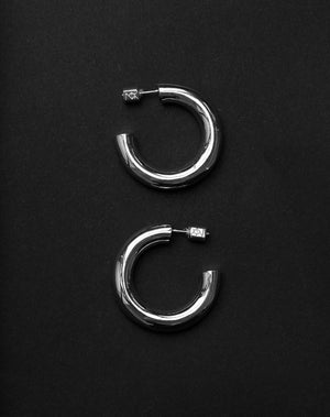 Taboo Midi Hoops | Sterling Silver