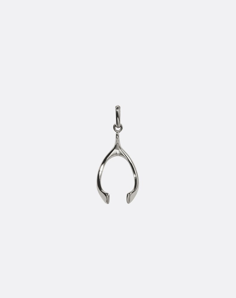 Silver wishbone Charm pendant 
