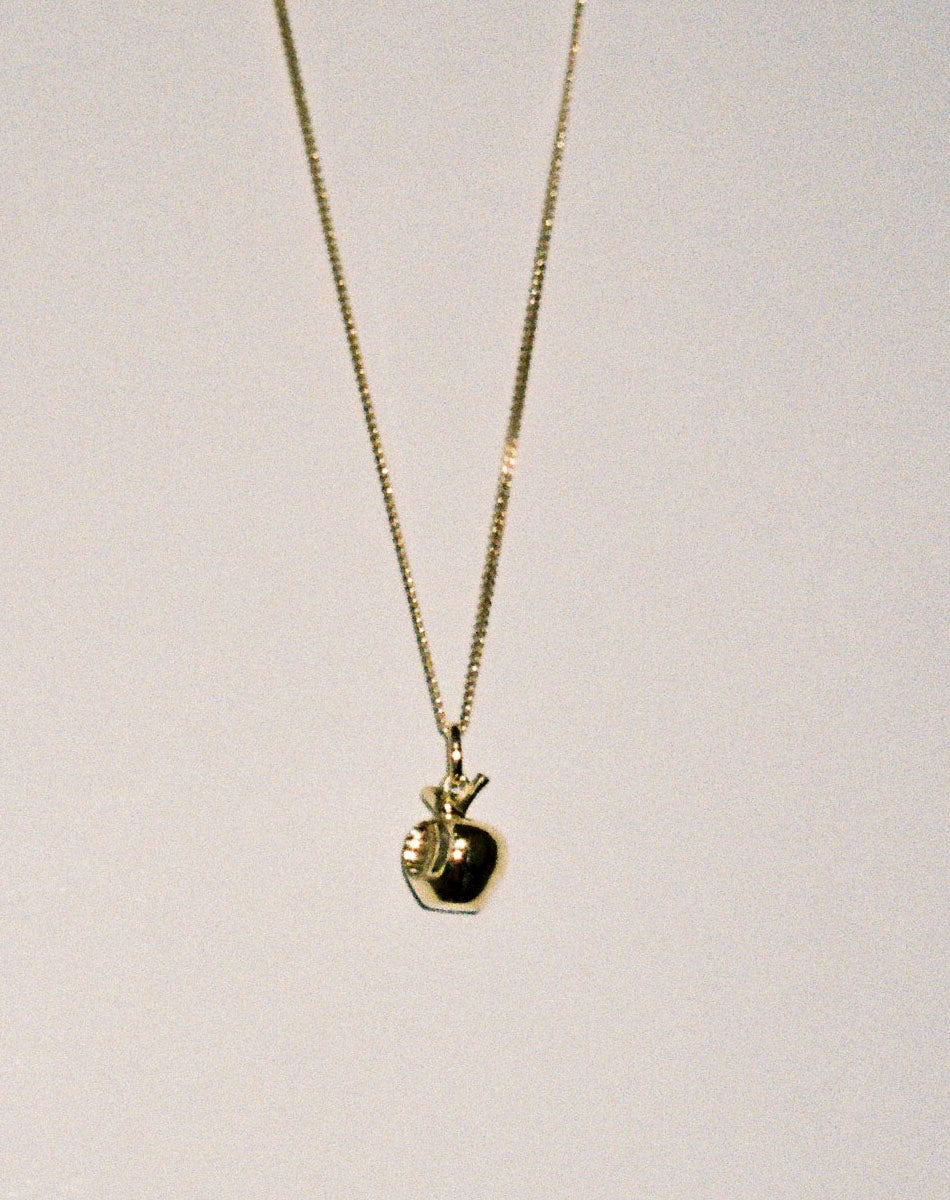 Bitten Apple Charm Necklace | Gold Plated
