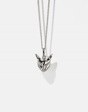 Silver cat charm pendant necklace 