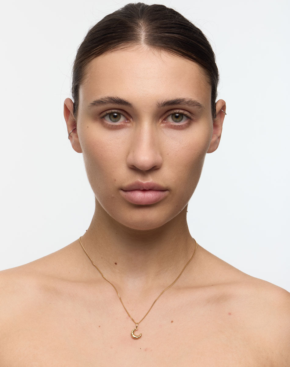 Croissant Charm Necklace | Sterling Silver