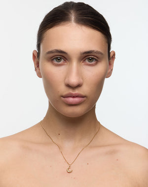 Croissant Charm Necklace | 23k Gold Plated