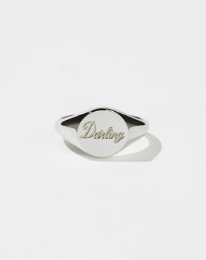 Darling Signet Cursive | Sterling Silver