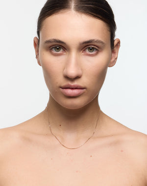 Diamond Curb Necklace | 23k Gold Plated
