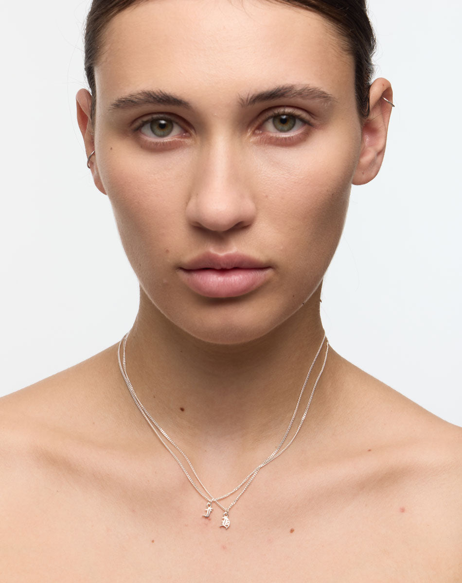 Mini Letter Charm Necklace | 9ct Solid Gold