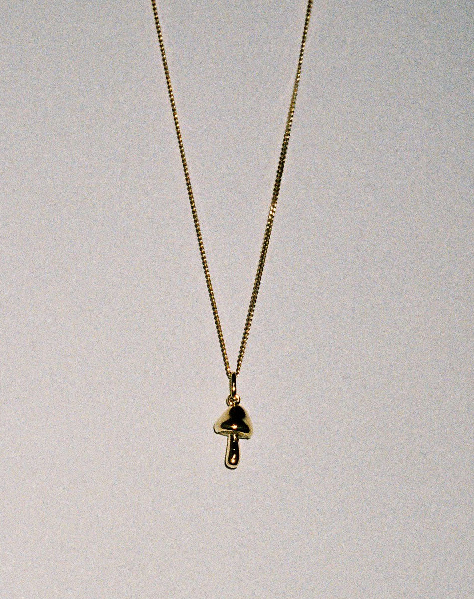 Mushroom Charm Necklace | Sterling Silver