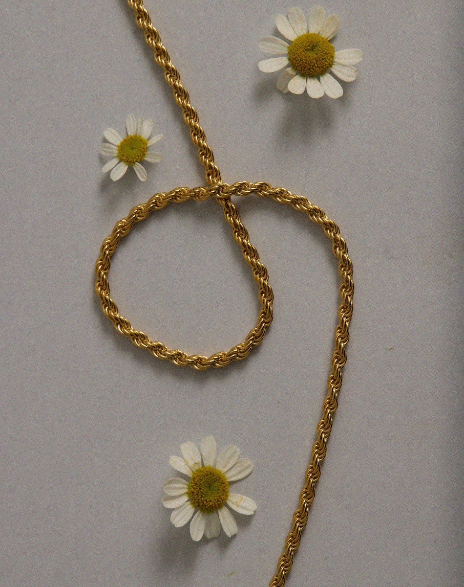 Rope Chain Necklace | 23k Gold Plated
