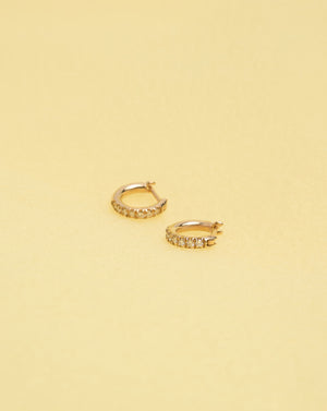 Halo Huggies Pave | 9ct Solid Gold