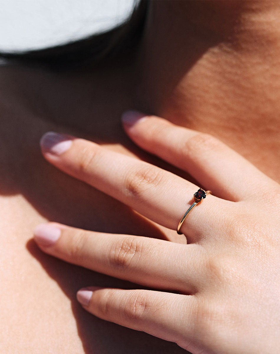 Micro Heart Jewel Ring | 9ct Solid Gold