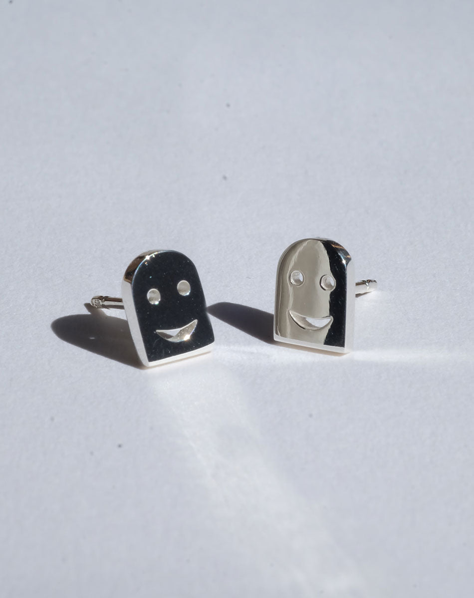 Nell Headstone Stud Earrings | 23k Gold Plated