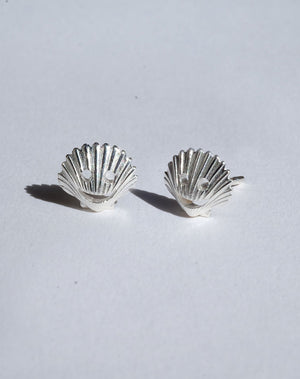 Nell Shell Stud Earrings | 23k Gold Plated