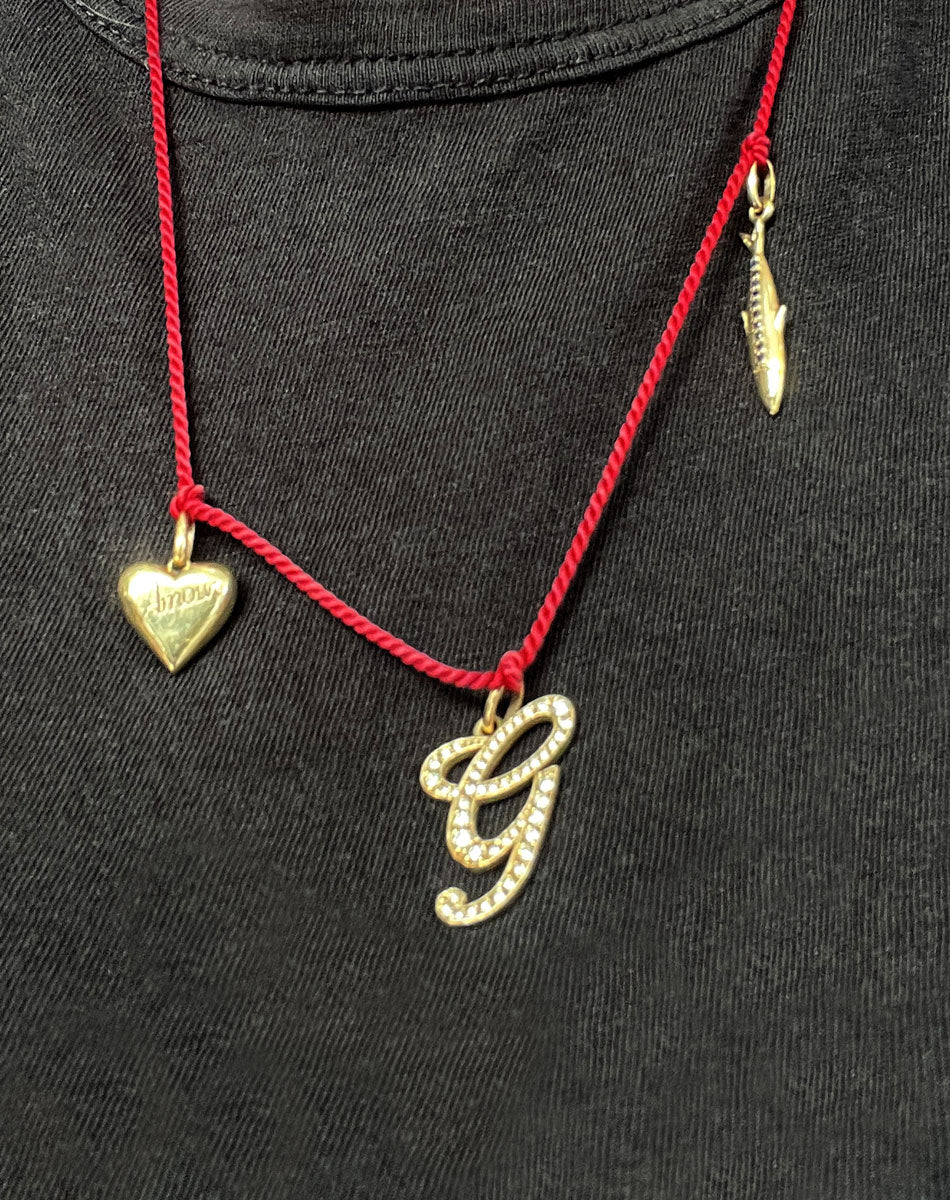 Red String Necklace | Sterling Silver