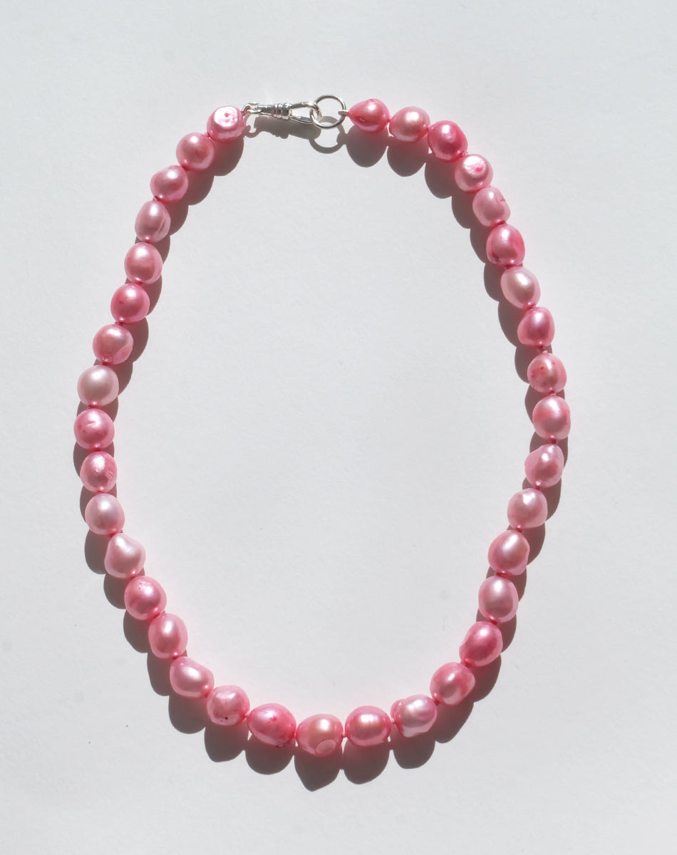 Hand Dyed Knotted Pearl Necklace