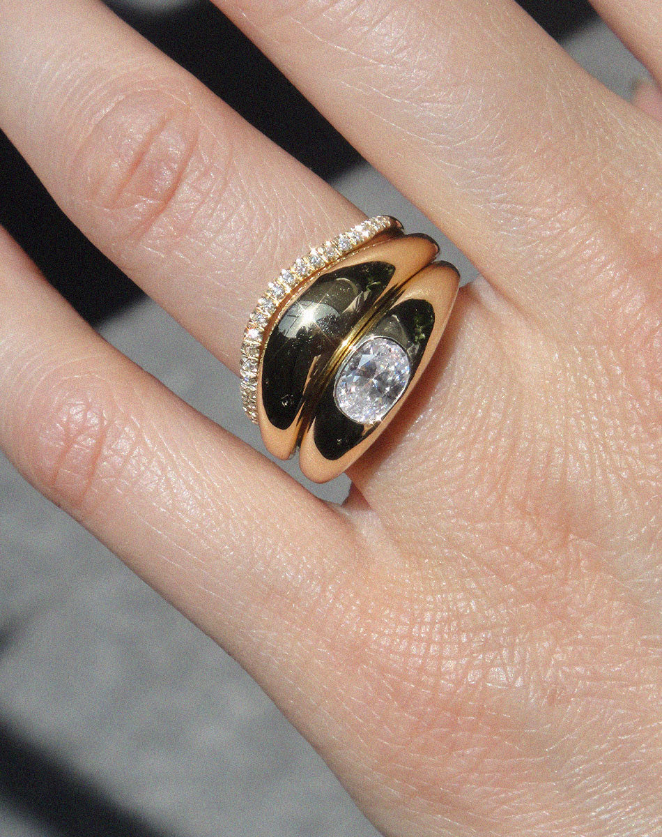 Claude Ring with Stone | 9ct Yellow Gold