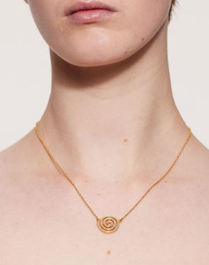 Spiral Necklace Pave | 9ct Yellow Gold